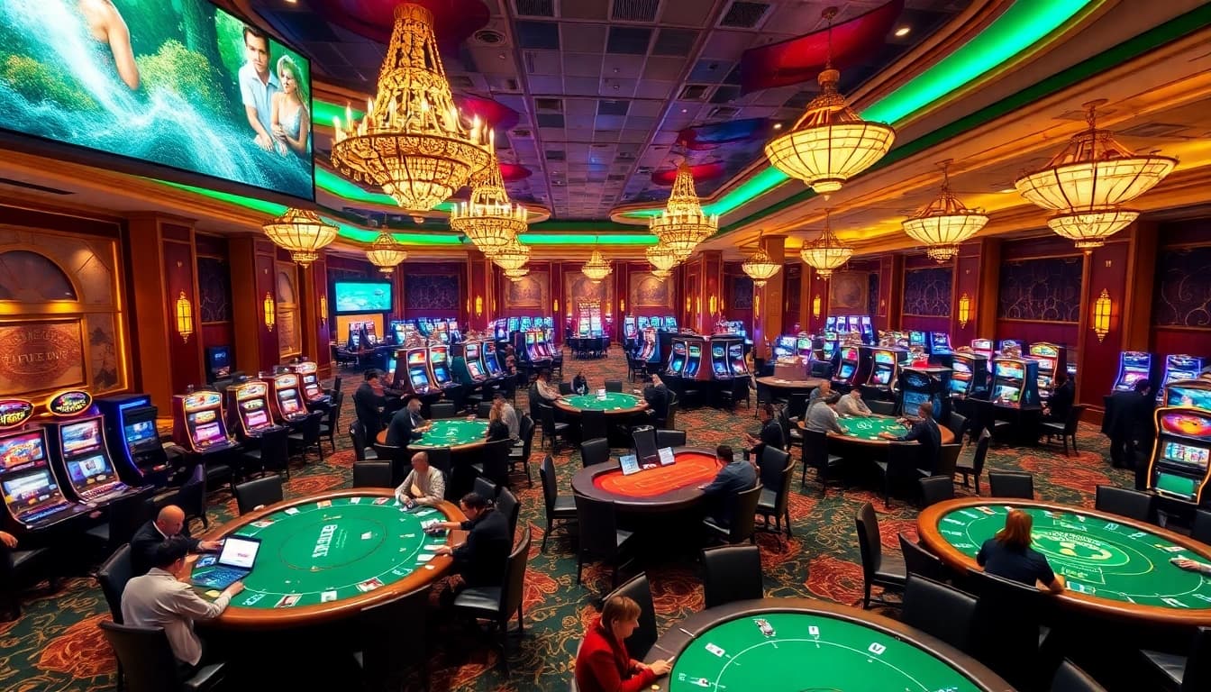 Engage in exciting gameplay at https://f1686s.com/, showcasing vibrant casino games and dynamic lighting.