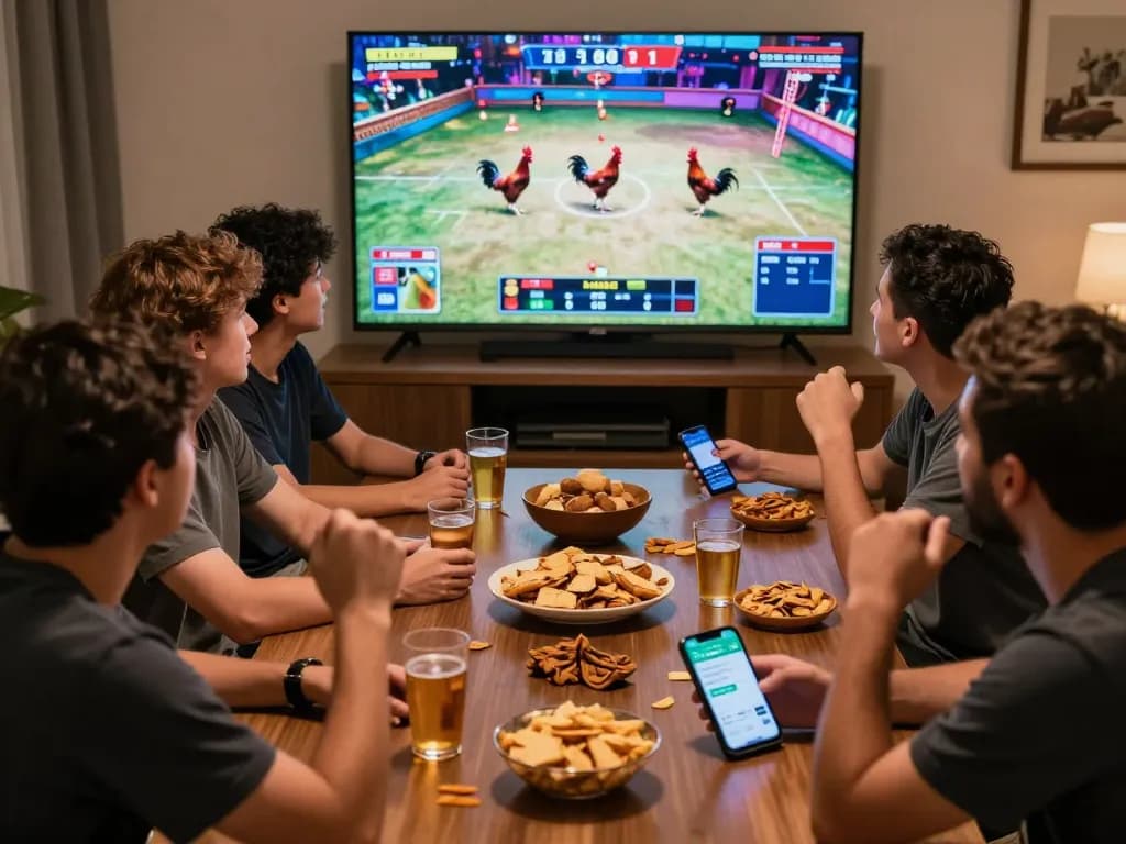 Experience the excitement of đá gà trực tiếp bình luận viên with friends at home, enjoying live commentary and betting.