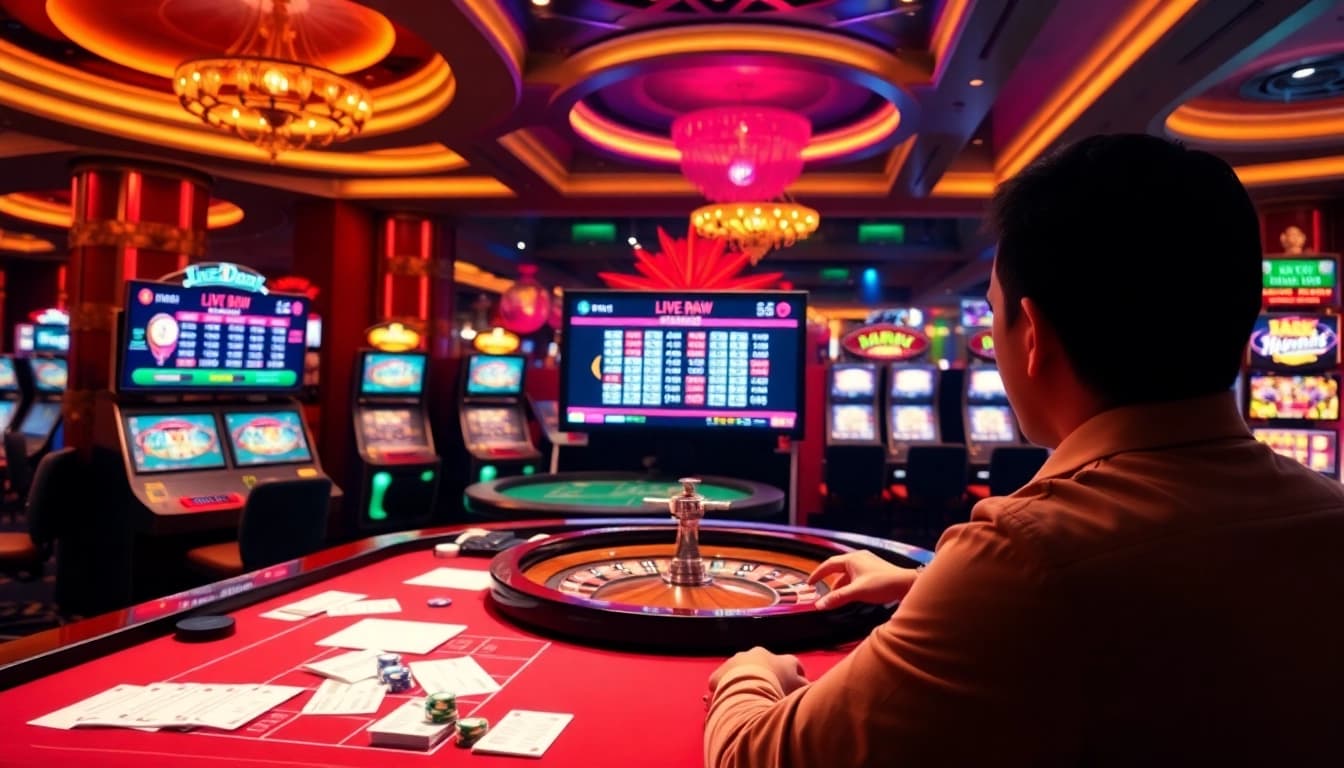 Engaging scene of Live Draw Macau showcasing casino excitement and real-time results.