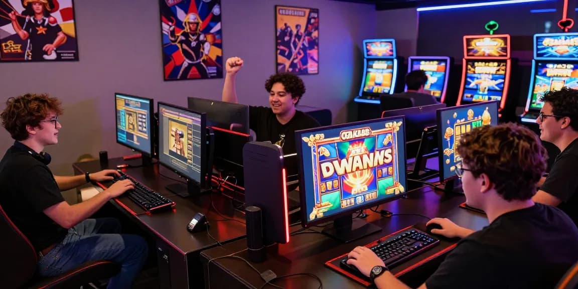 Players enjoying a thrilling moment on OSAKA88 slot game, celebrating wins in an engaging online gaming environment.