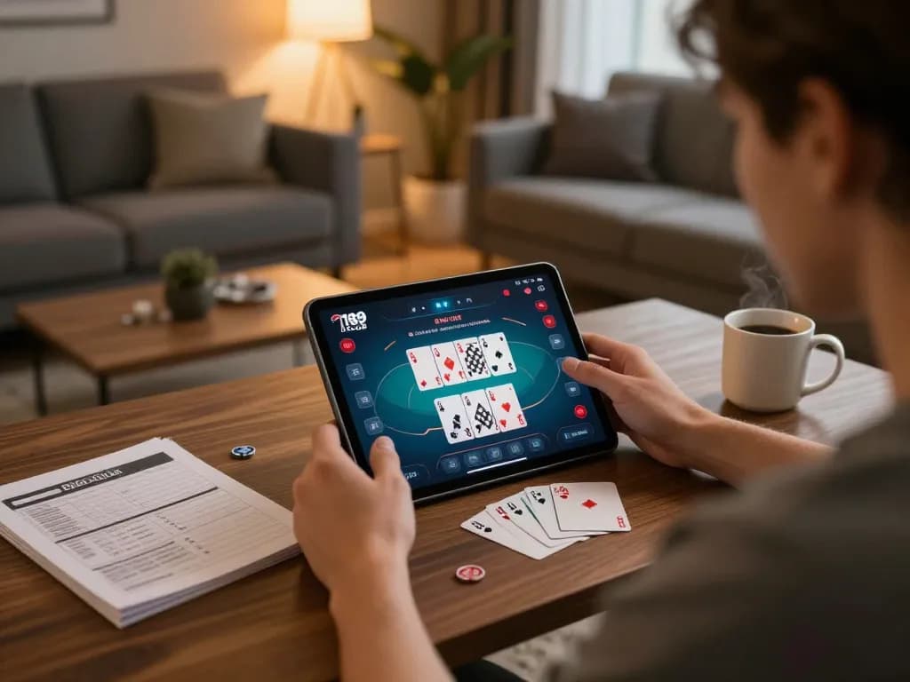 Engaging gameplay on the 789 CLUB poker app from a comfortable home setup