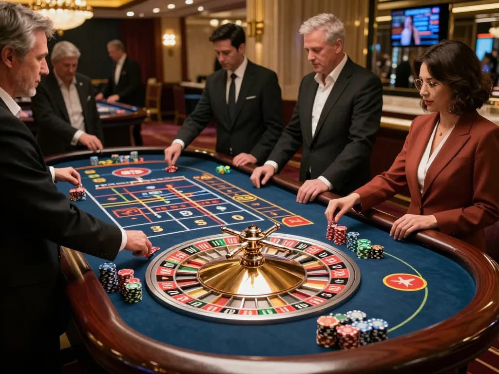 98win players engaged at a vibrant roulette table showcasing strategy and excitement.