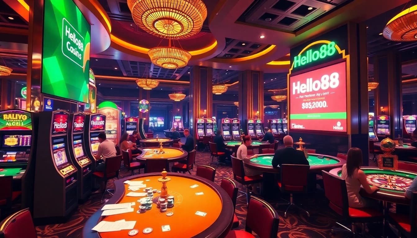 Hello88 offers an exciting casino experience with slot machines and vibrant table games.