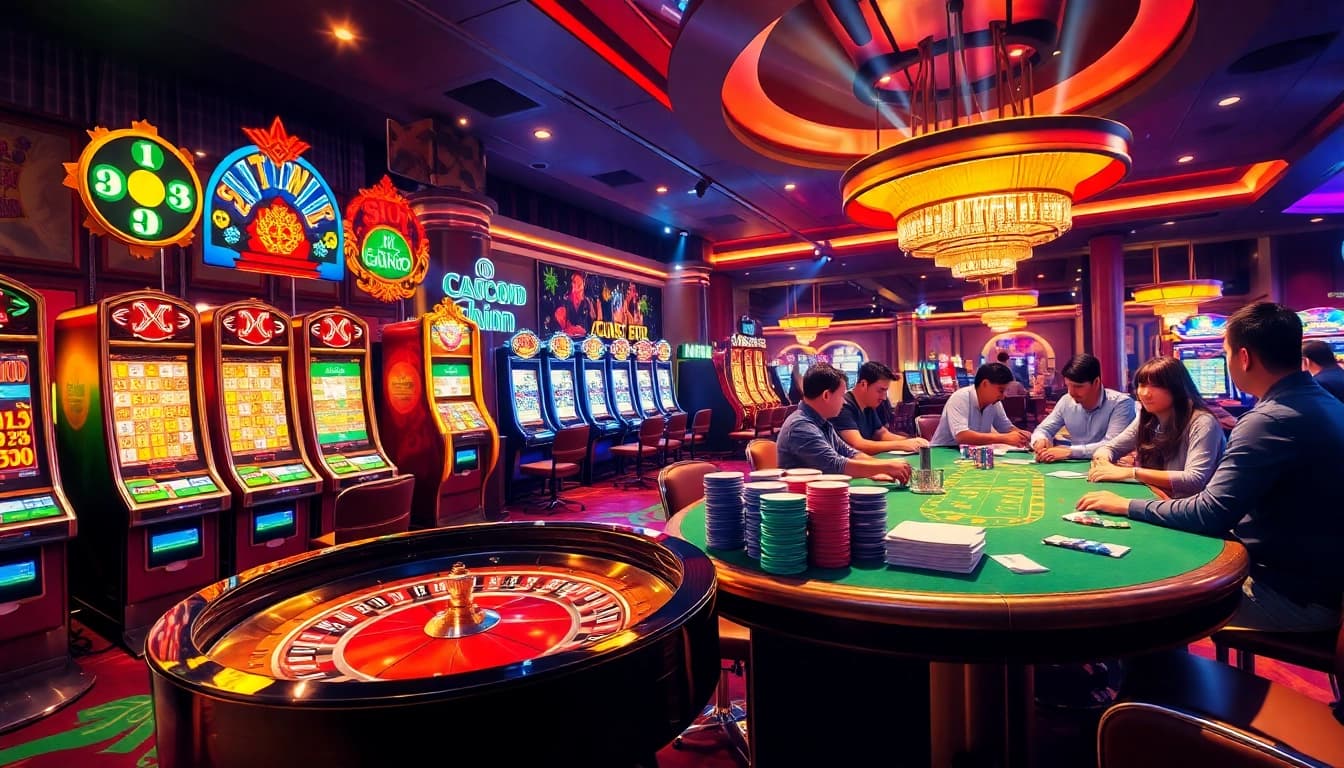 Experience the thrill of slot gacor as players celebrate wins at vibrant casino machines.