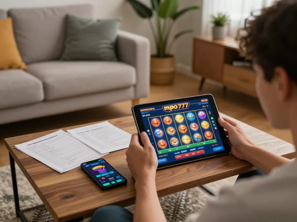 Experience thrilling action with slot mpo777 on a cozy gaming tablet at home