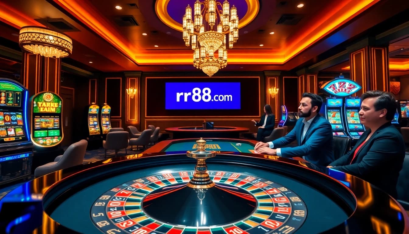 Experience high-stakes gaming thrills at rr88.com with vibrant casino visuals.