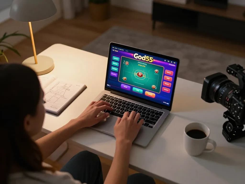 Engaging online gambling session at home with God55, showcasing a vibrant game interface and strategic insights