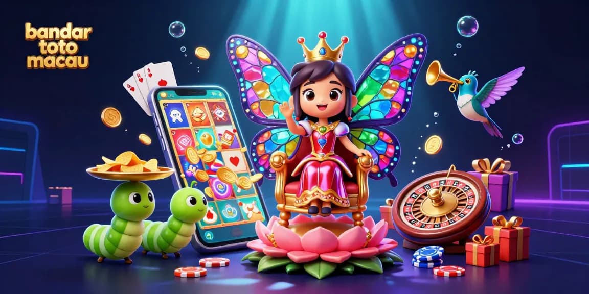 Play exciting games at bandar toto macau, featuring a vibrant casino scene with rich visuals and dynamic elements.