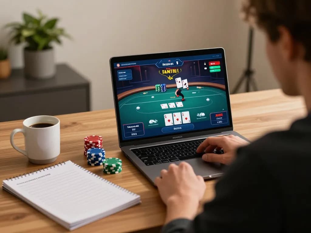 Pemain SKY88 terlibat dalam permainan poker online, menunjukkan strategi dan semangat kompetitif dalam lingkungan yang nyaman