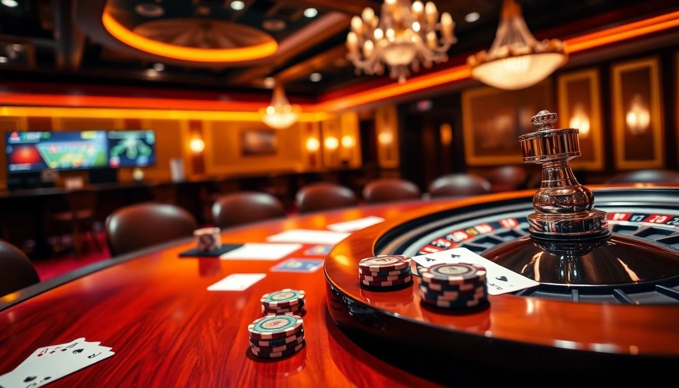 E2 bet enhances gameplay with luxurious casino tables, cards, and vibrant poker action.