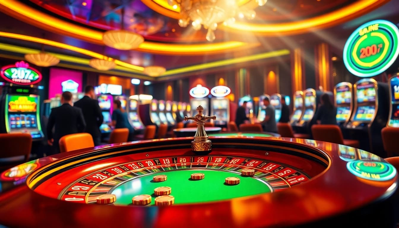 Engaging AT99 casino gaming scene showcasing roulette and players in action.
