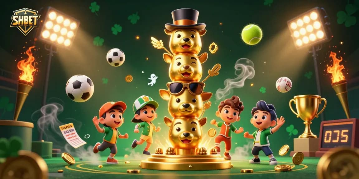 Experience exciting gaming at SHBET with vibrant sports elements and a golden totem