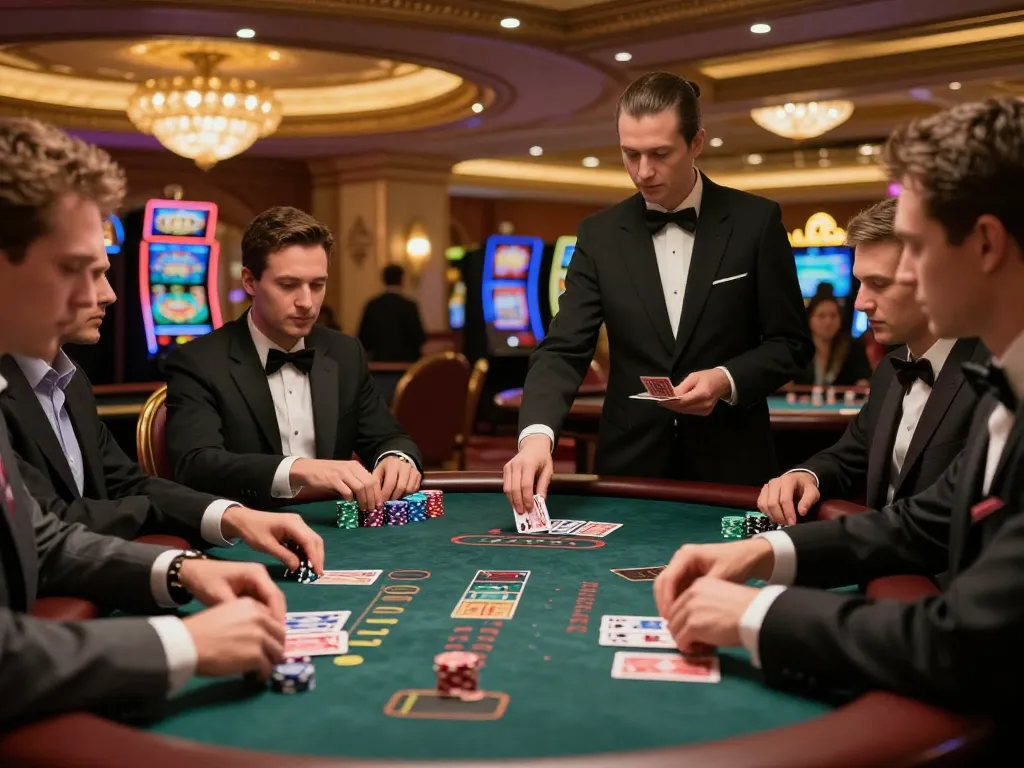 hotelmonterreysalamanca pemain terlibat dalam permainan blackjack yang mendebarkan, menampilkan tindakan taruhan strategis dalam suasana kasino yang mewah.