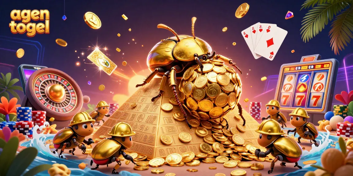 Experience thrilling agen togel moments with our unique golden beetle scene enriched with casino elements.