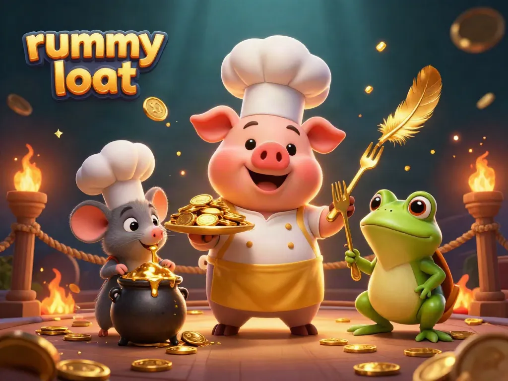 Experience thrilling gameplay with rummy loot, featuring vibrant characters and dynamic action elements in a stunning illustration.