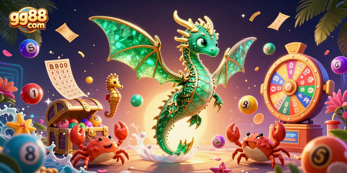 Engage with exciting online gaming through gg88 com's vibrant sea dragon and treasure-filled scene.