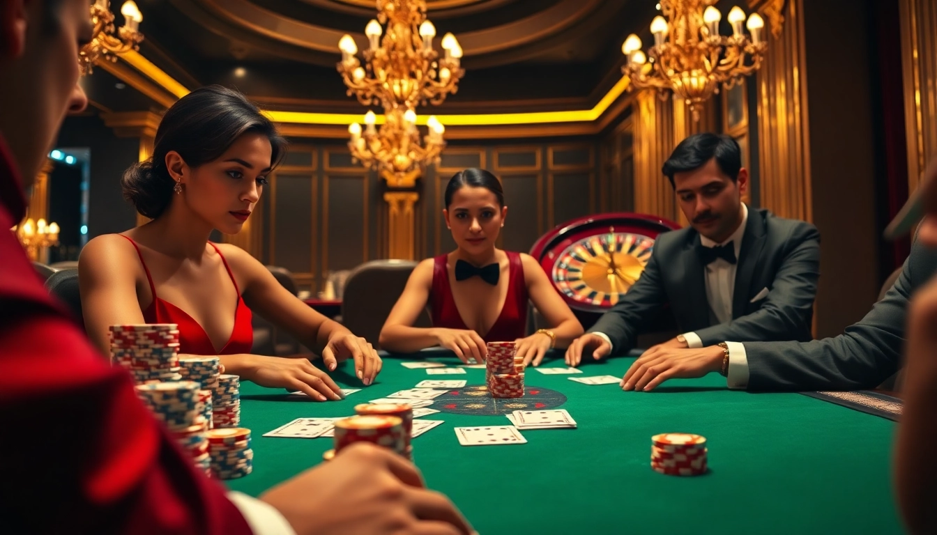 High-stakes poker action at an opulent casino featuring kkwin.black visuals and luxury elements.
