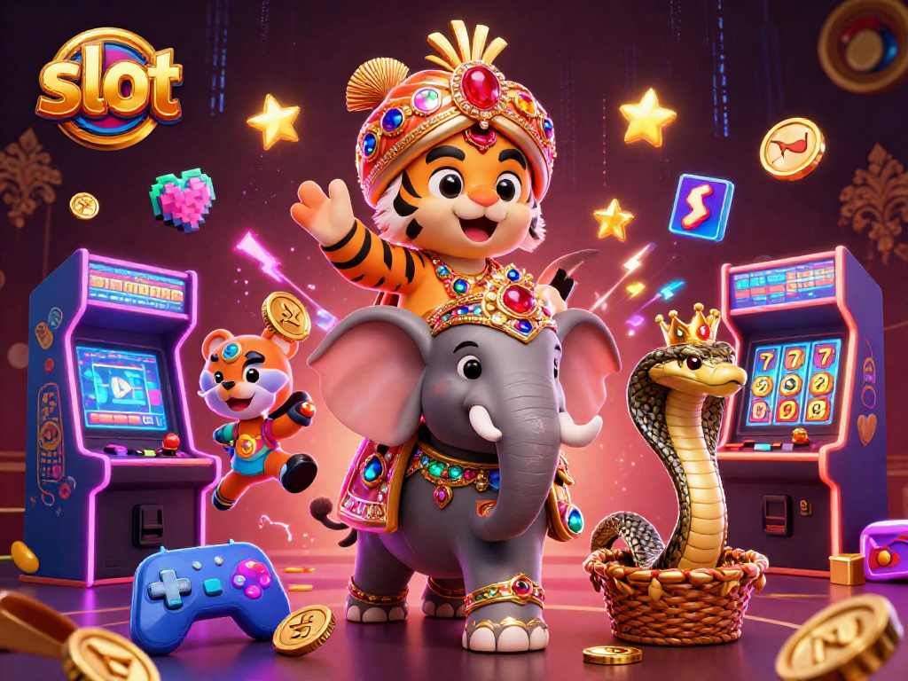 Experience thrilling slot action with colorful gaming elements in an enchanting casino scene.