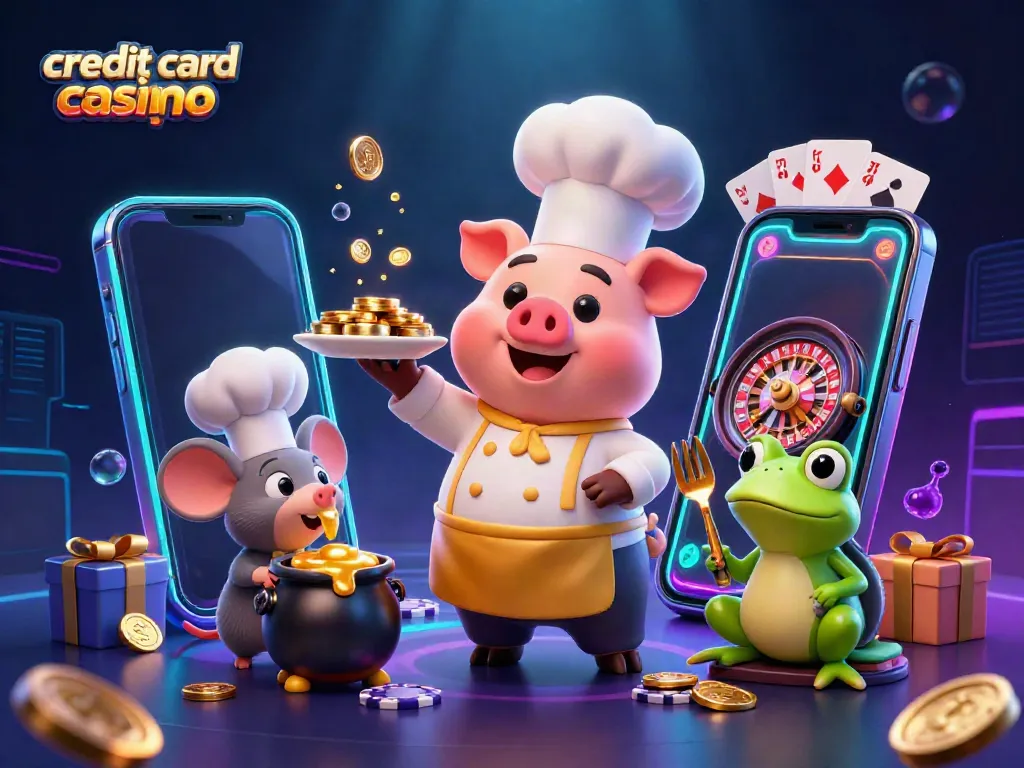 Experience thrilling gaming action with credit card casinos featuring fun 3D characters and dynamic game elements.