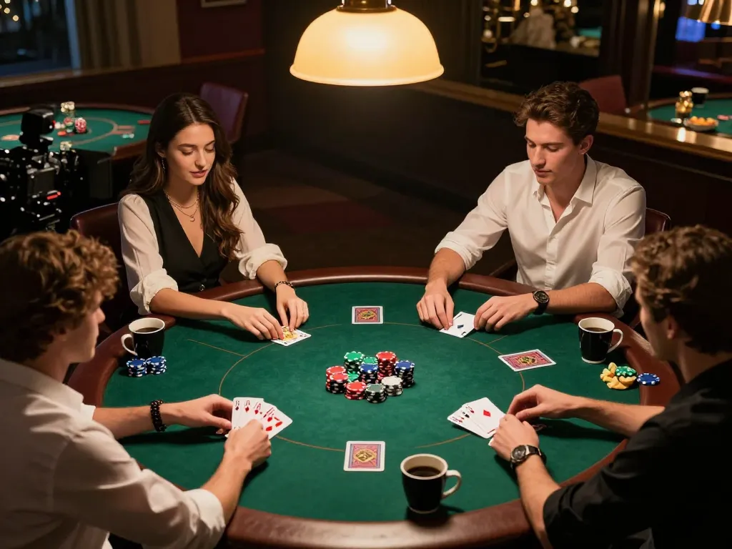 Friends enjoying a poker game at home, showcasing exciting gameplay and camaraderie on xx88 com.