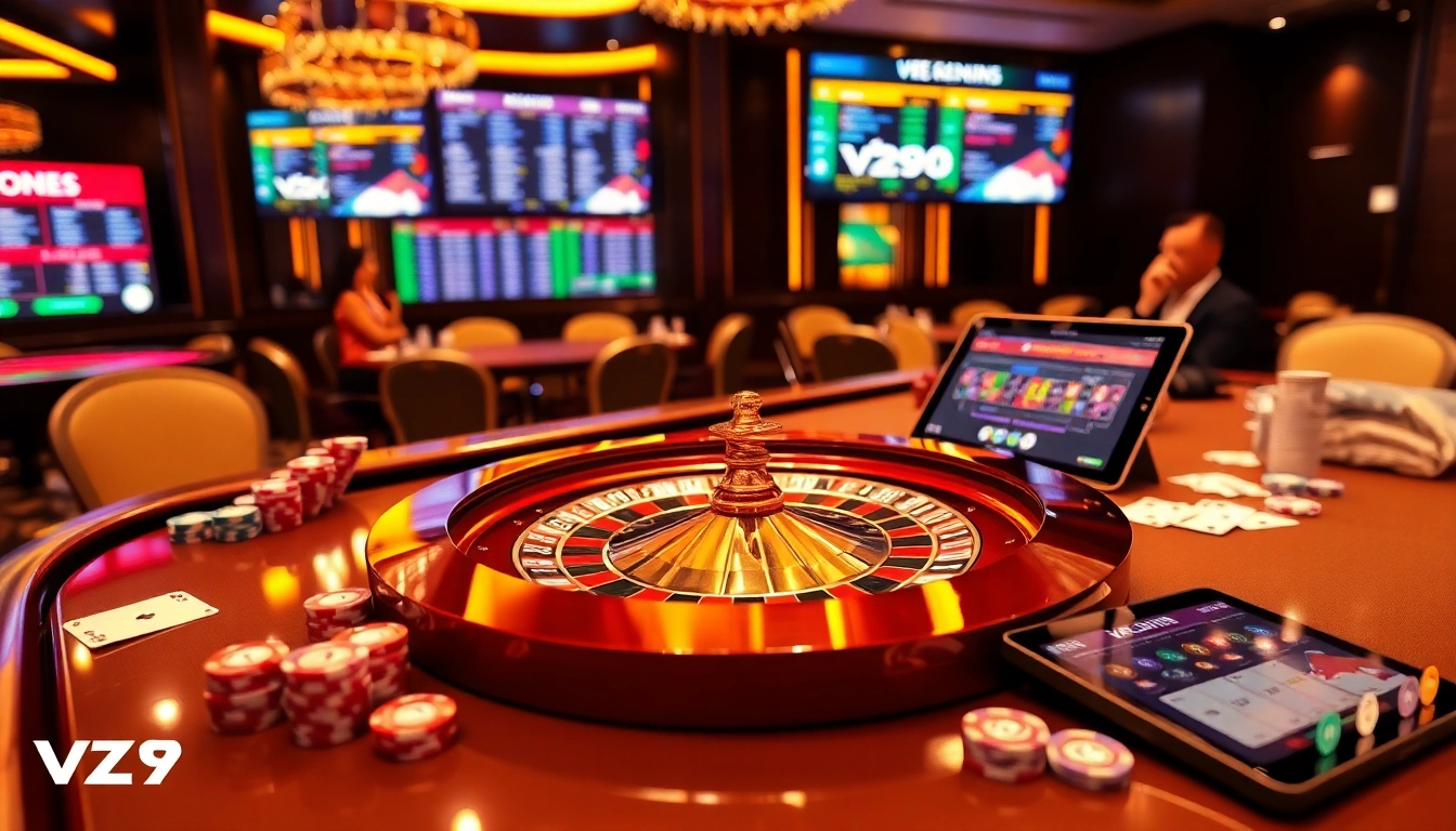Experience the thrill of casino action with vz99 poker chips and roulette excitement.