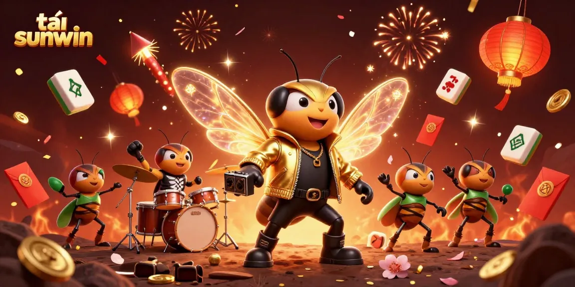 Engage with tải sunwin as vibrant casino elements celebrate, featuring an energetic rock star scene.