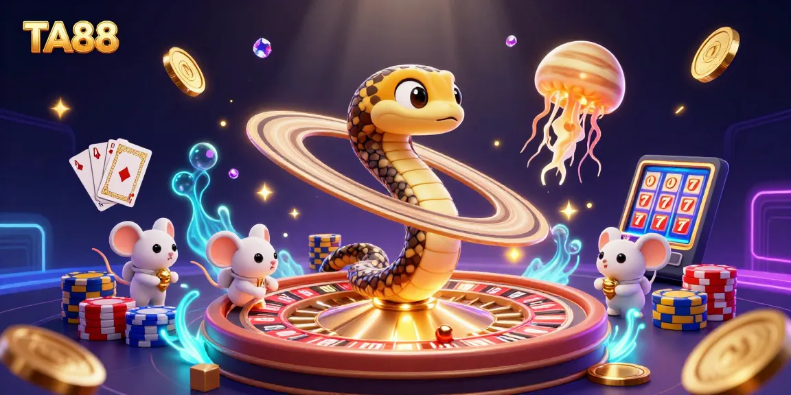 Engage with TA88 by placing bets in an ultra-detailed cosmic casino scene.