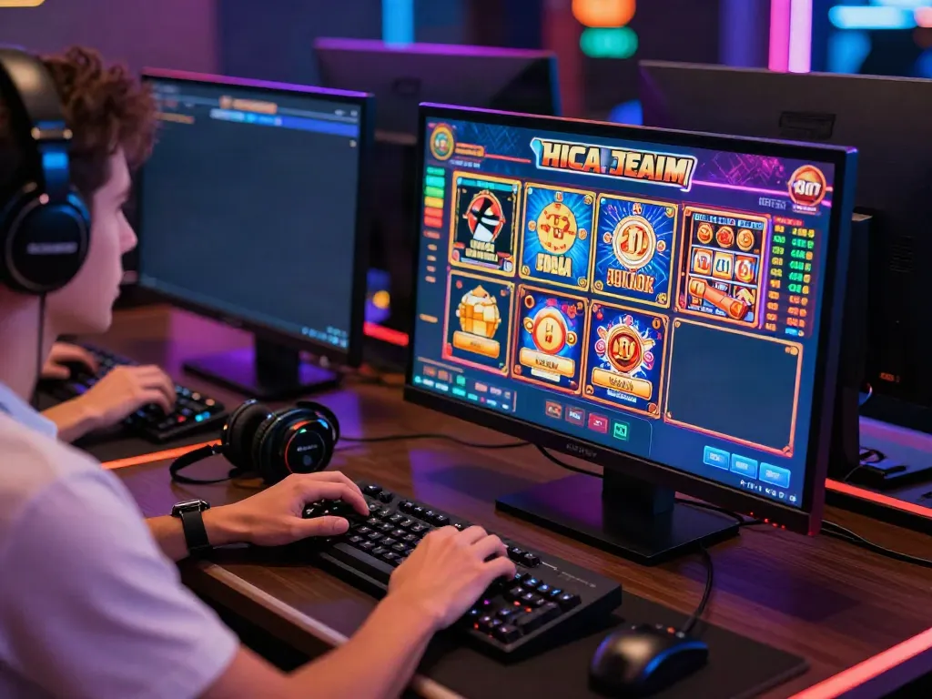 Akunjp online gaming experience with vibrant slot games and interactive interface.
