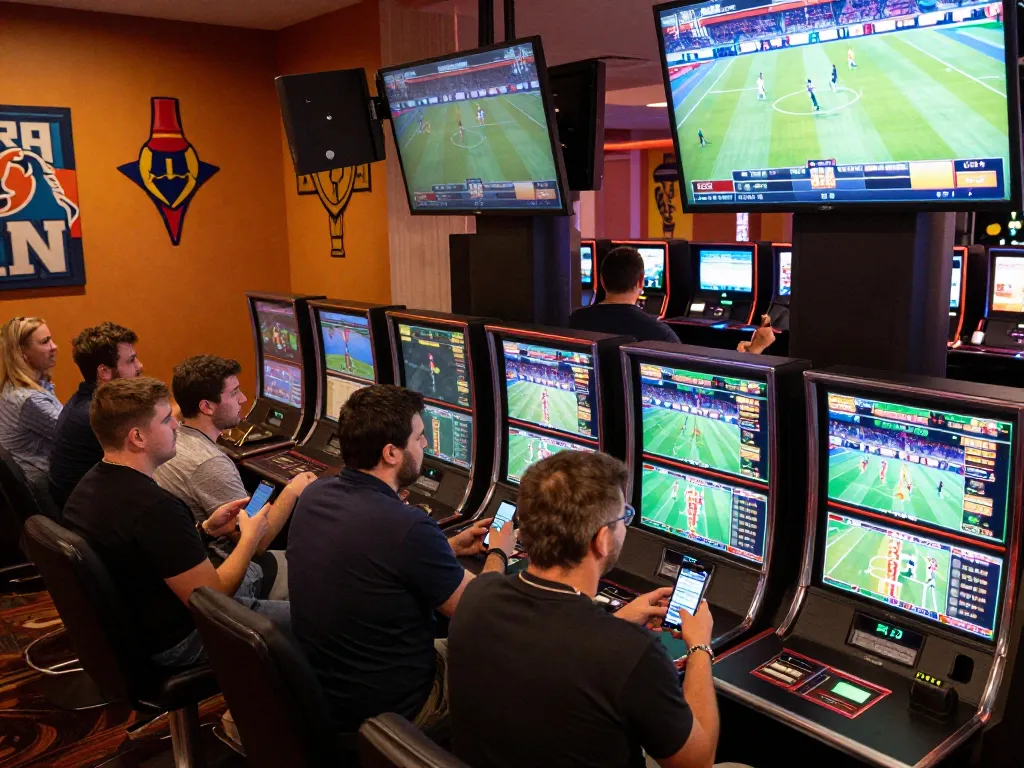 Bsport offers exciting live sports betting atmosphere with engaged bettors and multiple screens