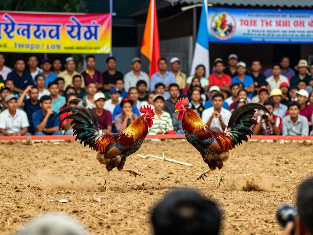 Cảnh tượng thú vị của đá gà Thomo hôm nay trình diễn một trận đá gà trực tiếp với phản ứng sôi nổi từ đám đông.