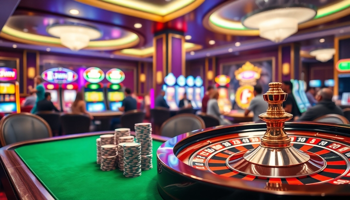 Experience the thrill of 13win with vibrant casino games at a stylish gaming table.