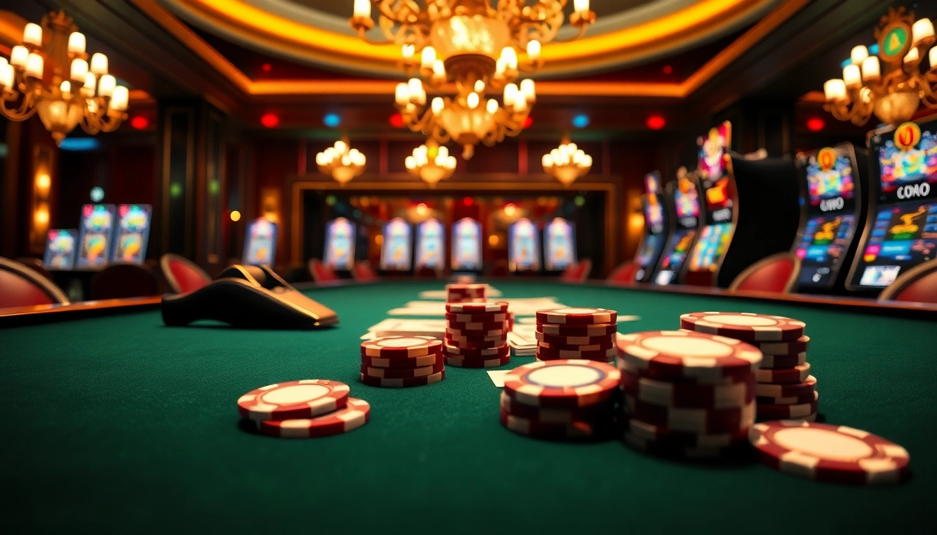Experience the thrilling ambiance of 18vip casino with vibrant chips and elegant poker tables.