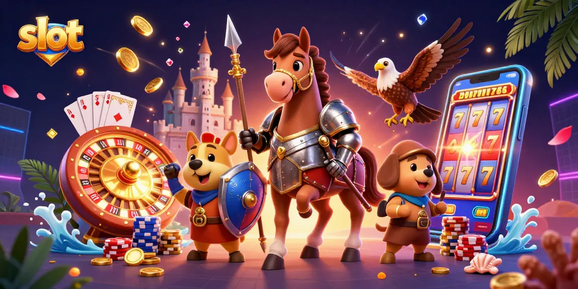 Engage with thrilling slot gameplay surrounded by dynamic graphics of coins and characters.