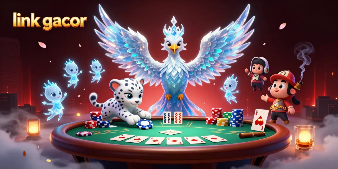 Engage with the action in link gacor with an ice phoenix and poker scene full of vibrant elements.