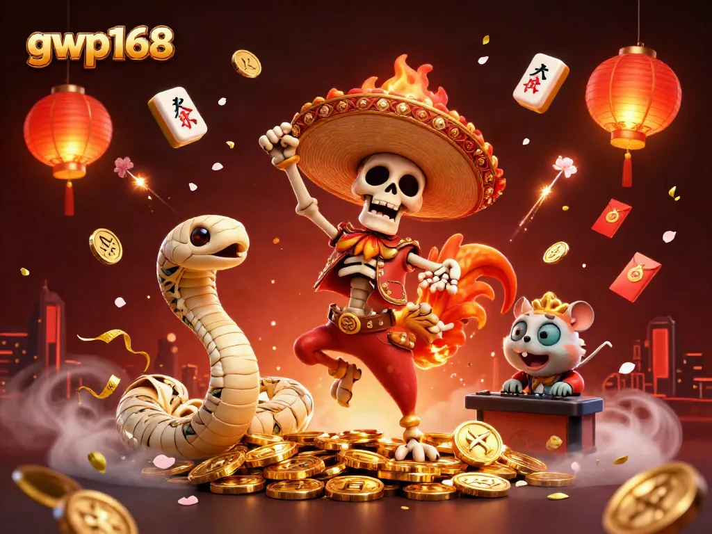 Permainan slot gacor di GWP168 dengan karakter casino berenergi memeriahkan suasana permainan.