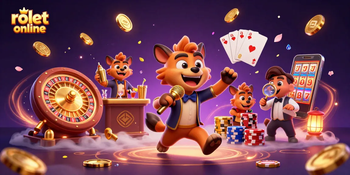 Engage in rolet online excitement with a vibrant casino scene featuring hyenas in action.