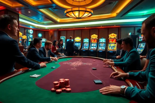 Engaged gamblers strategizing at a luxurious poker table inspired by the hidden wiki.