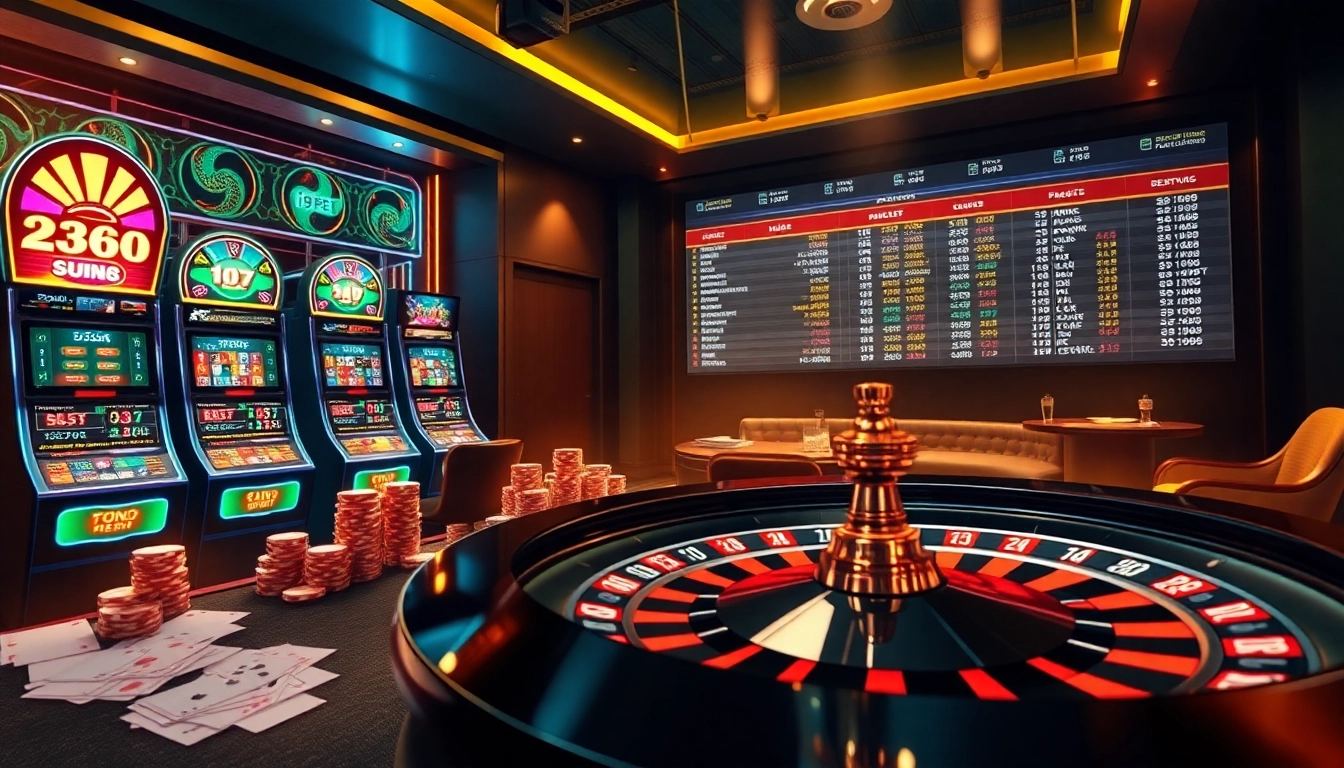 i9bet online casino scene featuring rich gaming elements, luxury, and excitement.
