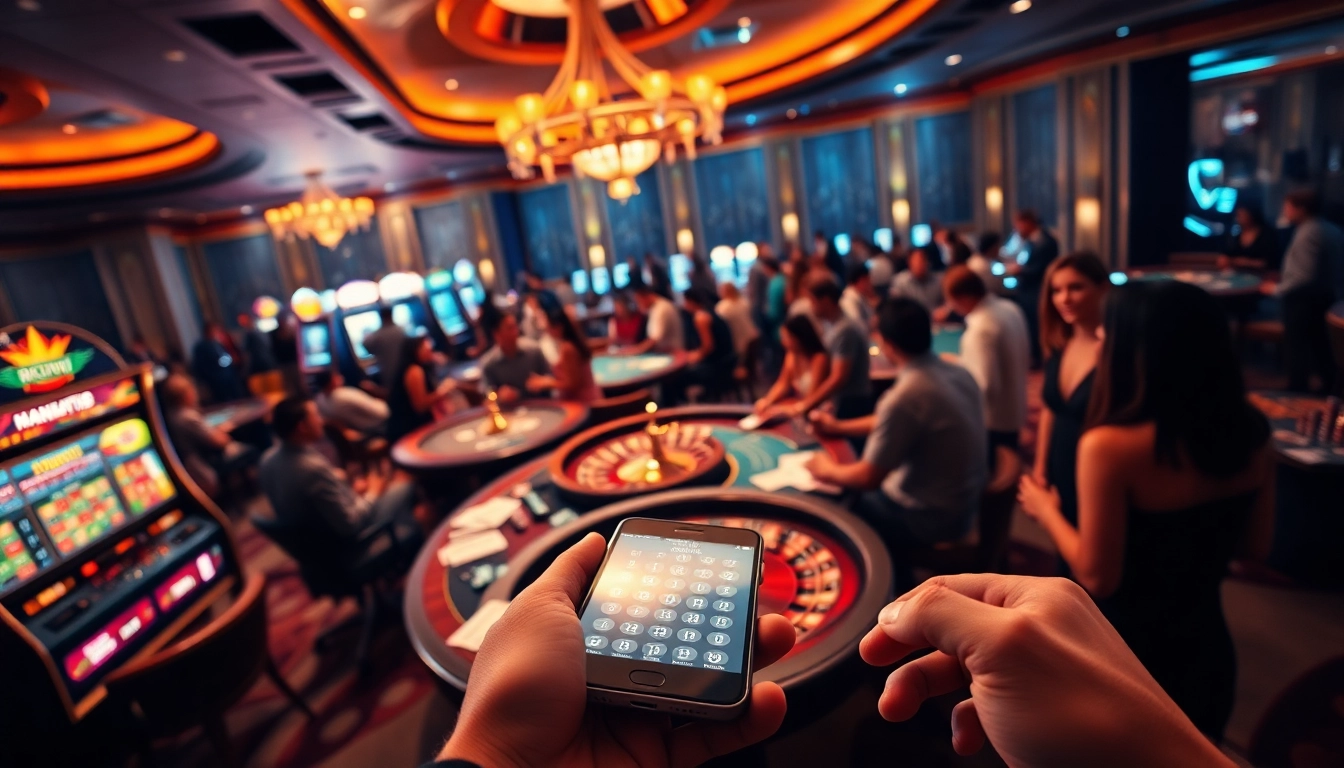 Players engaging in thrilling games at Rikvip online casino, showcasing excitement and luxury.