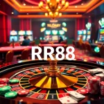 RR88 gaming experience with a vibrant roulette table and active players in a luxurious casino setting.