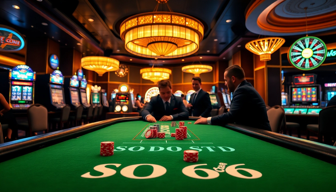 Engaged players at a SODO66 poker table enjoying high-stakes gambling.