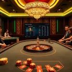 Tỷ lệ bóng đá nhà cái showcased on an elegant casino table with vibrant colors and dynamic betting atmosphere.