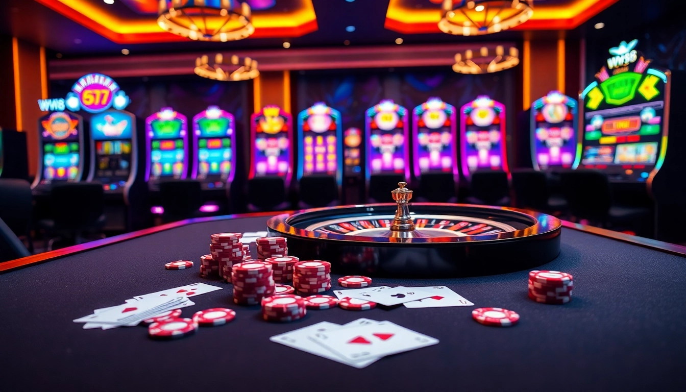 Experience the thrill of winning at ww88 with vibrant casino gaming visuals including dice and cards.