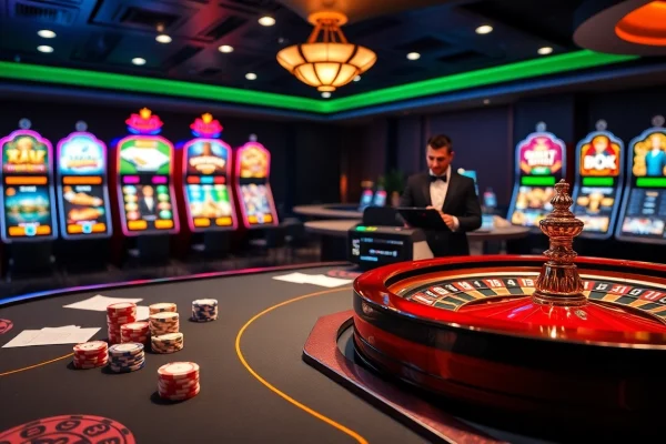 Experience luxury gaming at j88vip2 with vibrant casino tables, dynamic dealer interactions, and thrilling slot machines.
