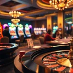 Experience HAYBET gaming with players at a luxurious poker table surrounded by vibrant casino action.