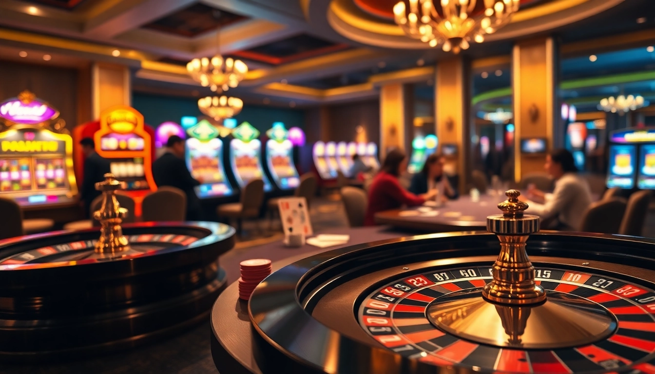 Experience HAYBET gaming with players at a luxurious poker table surrounded by vibrant casino action.