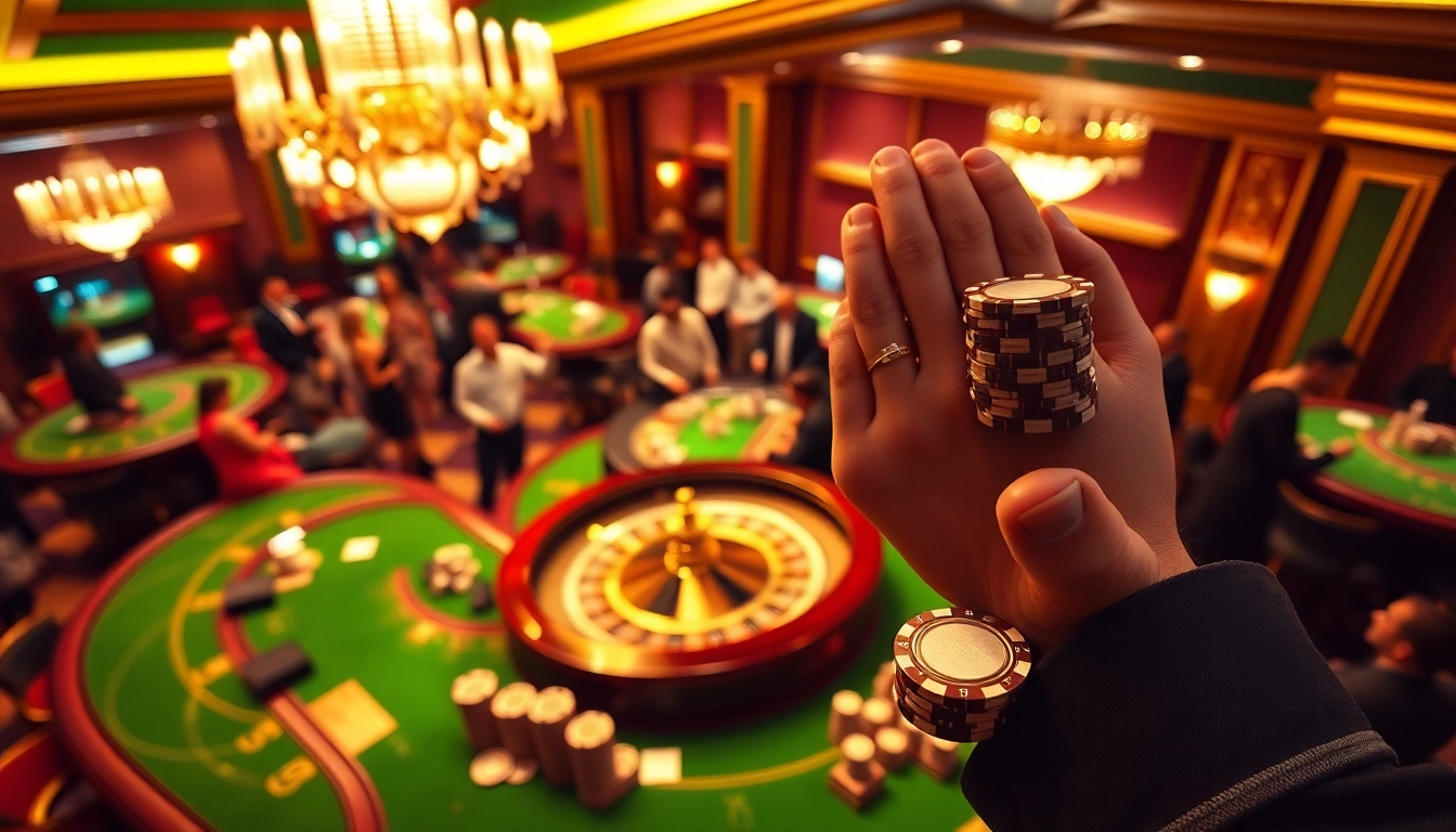 Experience the thrill of winning at bl555's exciting casino games with vibrant tables and eager players.