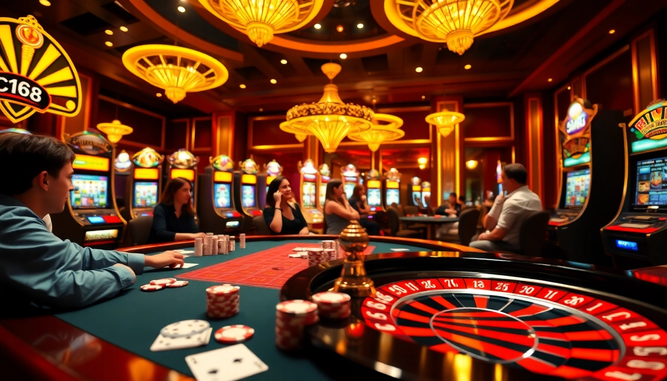 C168 players engaging in high-stakes poker at a luxurious casino table