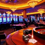 Players engaging in exciting casino games at 8kbet.ink, showcasing vibrant chips and cards.