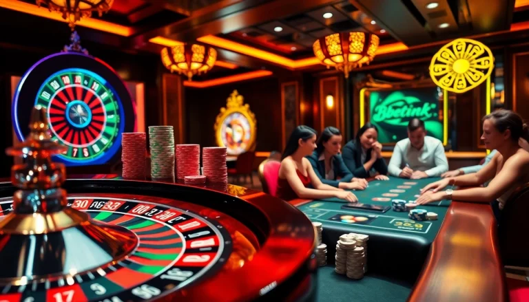 Experience high-stakes gaming at 8kbet.ink with thrilling poker tables and colorful slot machines.